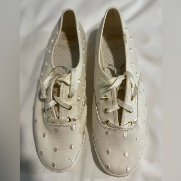 Kate Spade Cream and White Polka Dot Sneakers - Picture 1 of 5